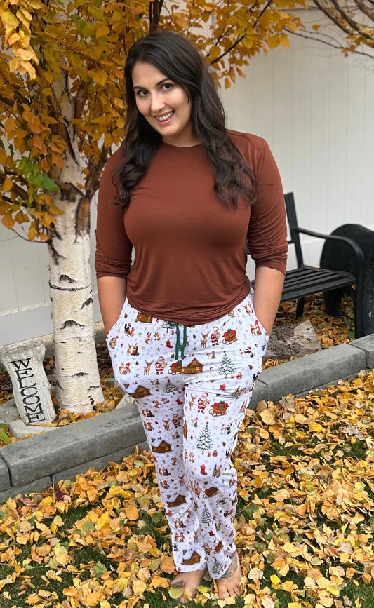 Adult Lounge Pants - Woodland Christmas