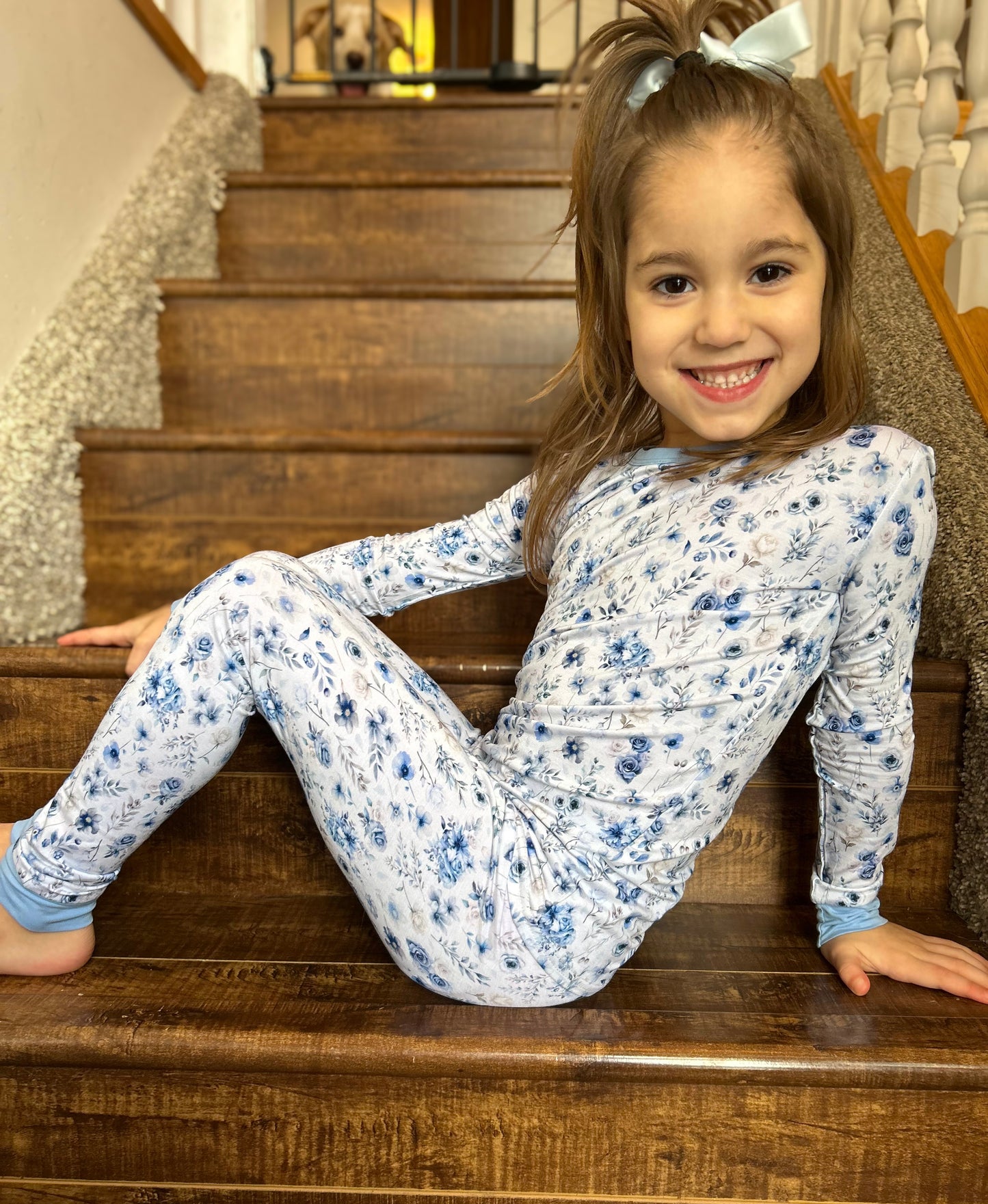 Two-Piece Pajama Set - Frosted Petals