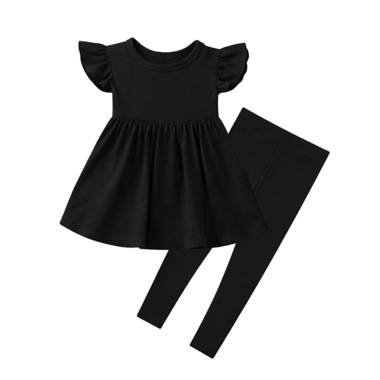 Flutter Peplum Set - Midnight  *PRE-ORDER*