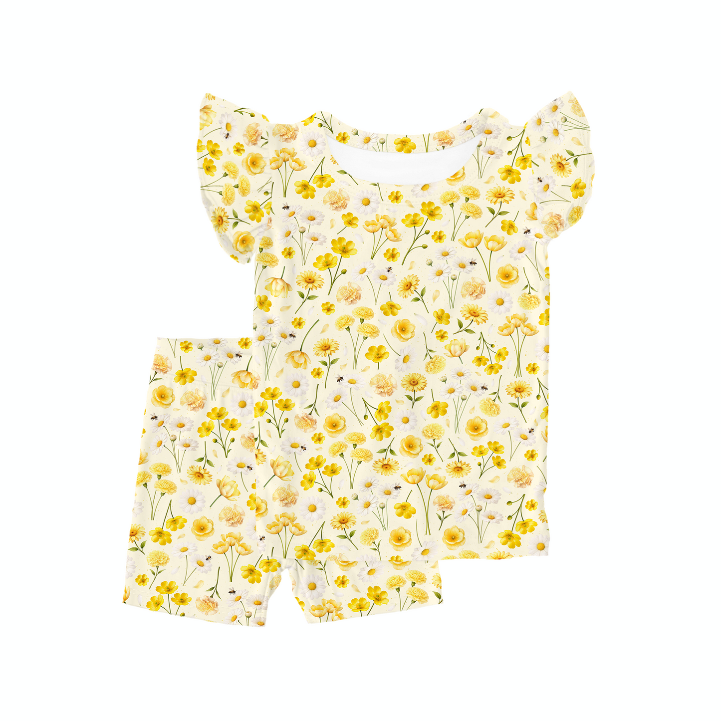 Flutter Pajama Short Set - Honey Bloom