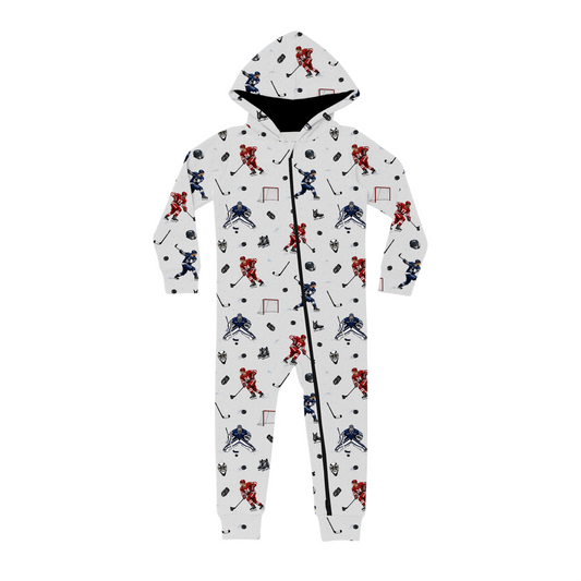 Hooded Romper - Pass the Puck  *PRE-ORDER*